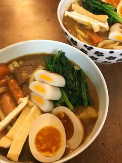 残ったカレーとコンビニで和風カレーうどん-レシピのメイン写真