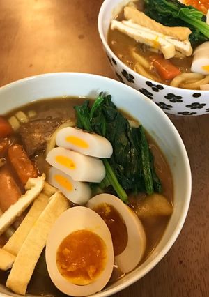 残ったカレーとコンビニで和風カレーうどん-レシピのメイン写真