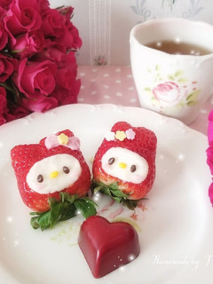 キティちゃんいちご ♡ マイメロいちご-レシピのメイン写真