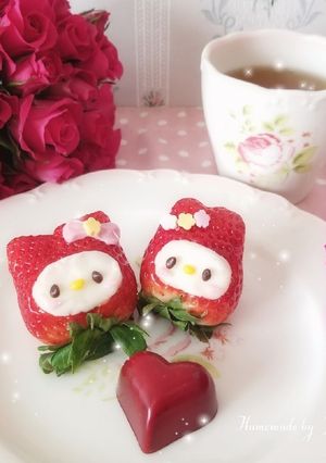 キティちゃんいちご ♡ マイメロいちご-レシピのメイン写真