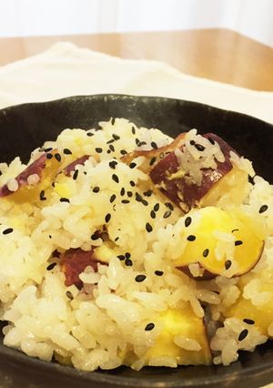 さつまいもごはん、塩味、2合-レシピのメイン写真