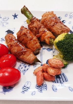 打倒高血圧ピーナッツアスパラ肉巻き-レシピのメイン写真
