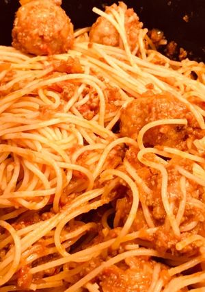 わんわん物語のミートボールスパゲッティー-レシピのメイン写真