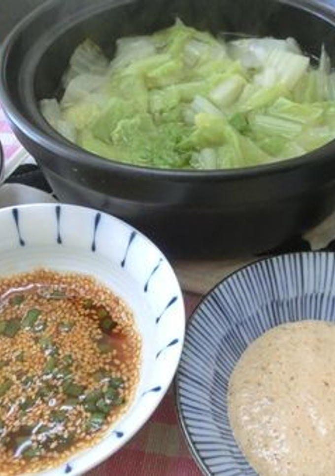 4種のつけだれで楽しめる♪白菜だけの鍋　-レシピのメイン写真
