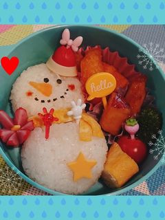 冬☆雪だるまのキャラ弁❤️-レシピのメイン写真