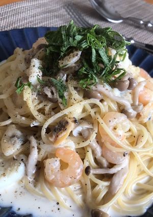 シーフードミックスで簡単♪クリームパスタ-レシピのメイン写真