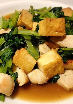 鶏胸肉と小松菜の塩炒め-レシピのメイン写真