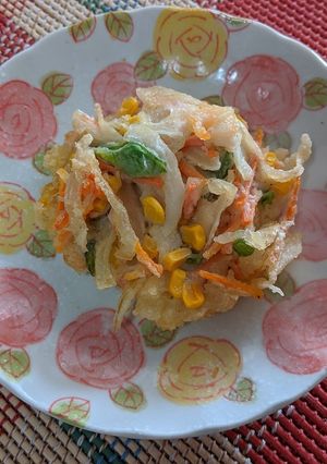 お野菜とシーフードのかき揚げ♡天ぷら-レシピのメイン写真