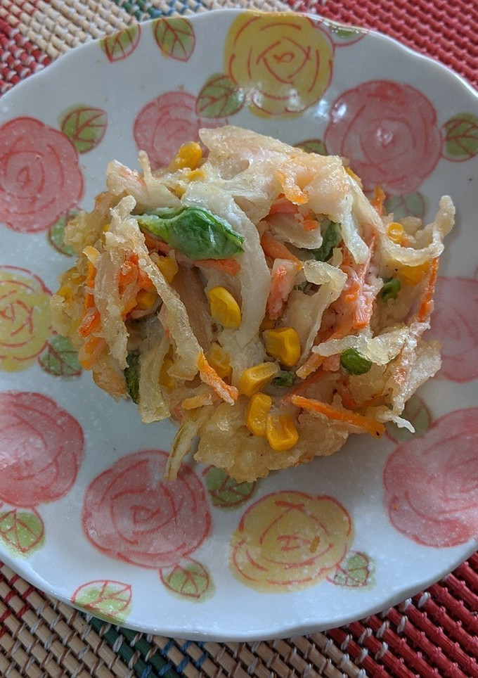 お野菜とシーフードのかき揚げ♡天ぷら-レシピのメイン写真