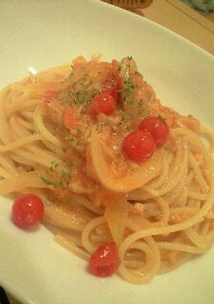 ツナのトマトスパ♥マヨケチャ風味♡-レシピのメイン写真