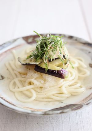 茄子と大葉のぶっかけうどん-レシピのメイン写真