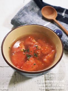 トマトととチーズのコンソメスープ-レシピのメイン写真