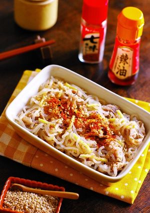 しらたきと豚肉のピリ辛レンチン七味生姜煮-レシピのメイン写真