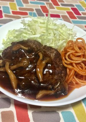 超簡単☆和風きのこソースのハンバーグ♫-レシピのメイン写真