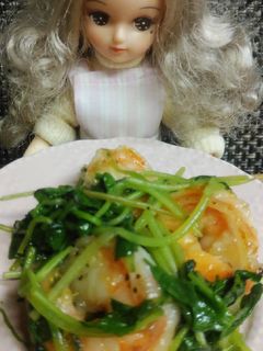 リカちゃん♡えびと三つ葉の炒めたんꕤ-レシピのメイン写真