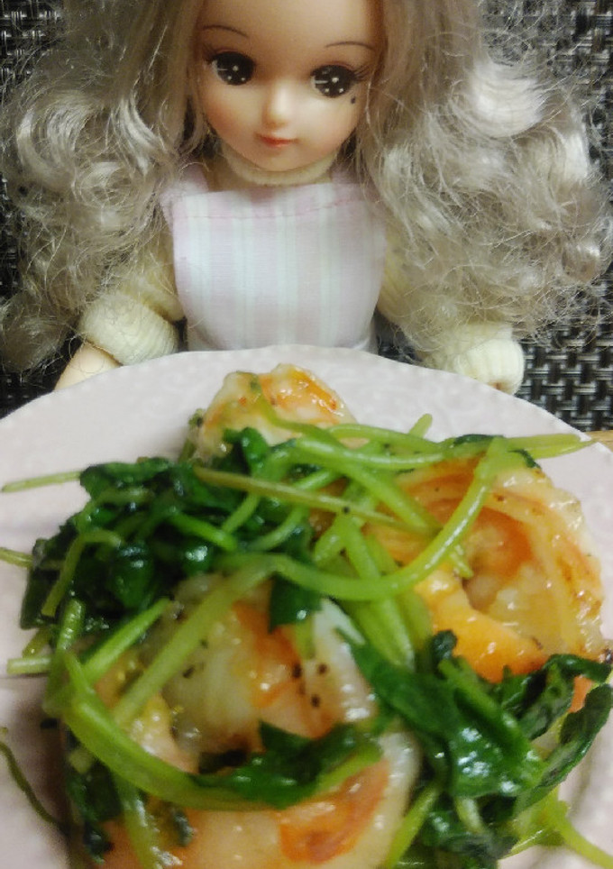 リカちゃん♡えびと三つ葉の炒めたんꕤ-レシピのメイン写真