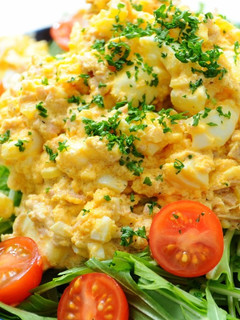 水菜とツナのたくあんタルタルサラダ-レシピのメイン写真