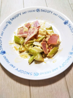 お酒のおつまみに★セロリとハムのマヨあえ-レシピのメイン写真