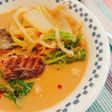 鯖缶で簡単☆豆乳と味噌の担々風スープ