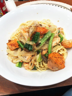 シャケとほうれん草のクリームパスタ-レシピのメイン写真