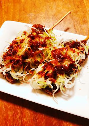 ネギまみれの味噌串カツ（豚カツ）♪♪-レシピのメイン写真