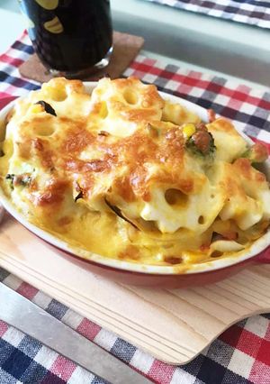 混ぜて焼くだけ！ちくわぶコーングラタン-レシピのメイン写真