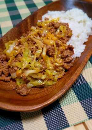 豚ひき肉とキャベツの簡単のっけ丼-レシピのメイン写真