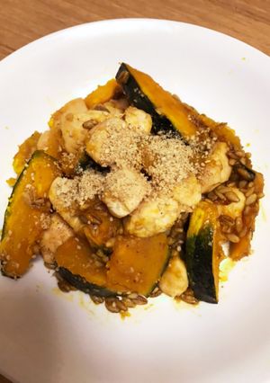 腸まで届くカボチャとササミの甘辛炒め-レシピのメイン写真