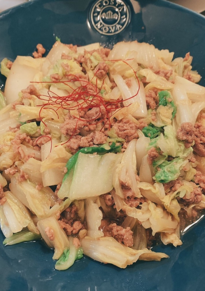 簡単！白菜と豚挽肉の味噌炒め-レシピのメイン写真