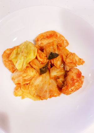 胸肉とキャベツのケチャップ炒め-レシピのメイン写真