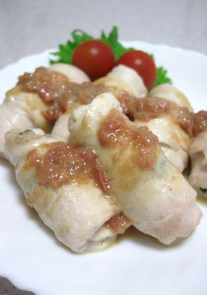 さっぱり梅ドレで☆ささみの大葉巻き♪-レシピのメイン写真