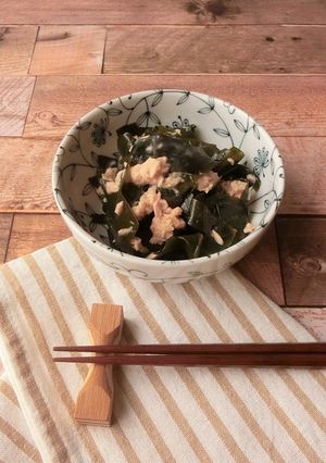 材料3つ★わかめとツナのドレッシングあえ-レシピのメイン写真