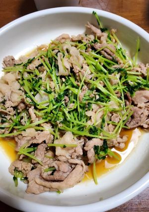 豚肉と豆苗の炒めもの-レシピのメイン写真