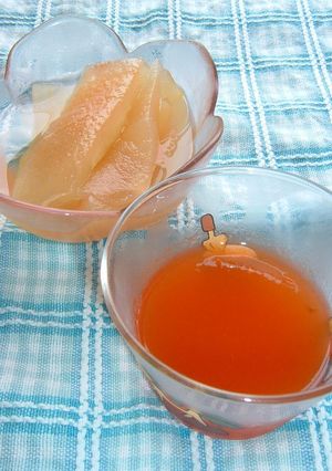 スイカシロップ＆スイカの白い皮の甘煮-レシピのメイン写真