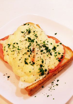 わたしのハムエッグトースト　朝ごはん-レシピのメイン写真