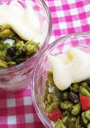 抹茶グラ、ヨーグルト、アイスの簡単バフェ-レシピのメイン写真