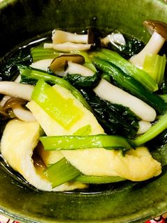 小松菜としめじと油揚げの煮びたし-レシピのメイン写真