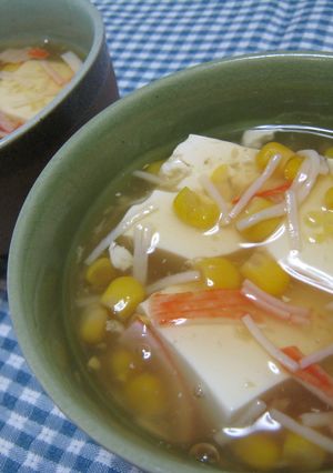 ☆コーンとカニカマの豆腐あんかけ☆-レシピのメイン写真