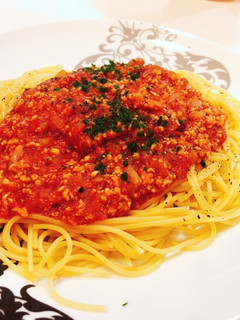 わたしのミートソースパスタ @鶏そぼろ-レシピのメイン写真
