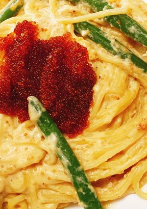 とびっことインゲンの豆乳クリームパスタ-レシピのメイン写真