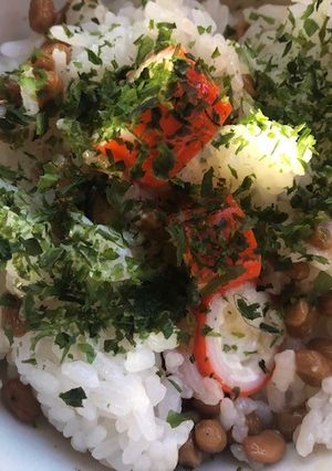 納豆とカニカマチーズ巻きのご飯-レシピのメイン写真