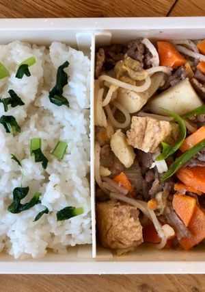 すき煮と菜飯のお弁当 200210-レシピのメイン写真