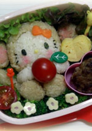キャラ弁☆おさるキティ　運動会等に-レシピのメイン写真