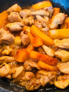 かぼちゃと鶏肉の甘辛炒め-レシピのメイン写真