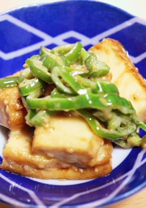 ☆厚揚げ豆腐とピーマンのオイマヨ炒め☆-レシピのメイン写真
