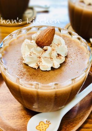 バレンタイン♡濃厚アーモンドチョコプリン-レシピのメイン写真