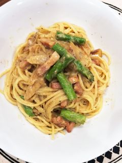 ベーコンとアスパラのクリームパスタ-レシピのメイン写真