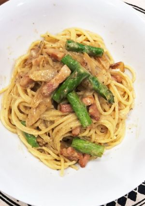 ベーコンとアスパラのクリームパスタ-レシピのメイン写真