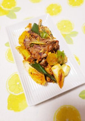 味付け不要☆簡単ハツと葱とキムチの炒め物-レシピのメイン写真