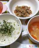 10ヶ月☆ごはん 納豆和え 和風スープ